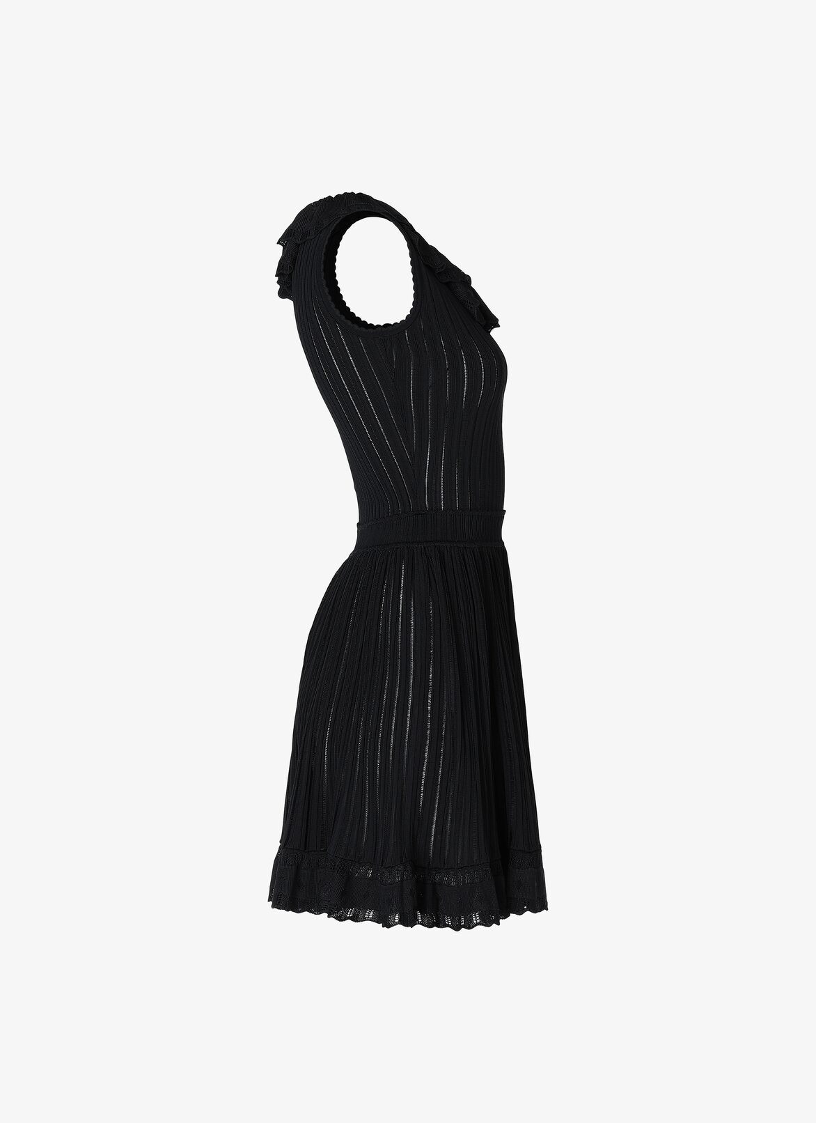 ROBE-MINI SANS MANCHES FALBALAS EDITION NOIR ALAÏA NOIR  ROBE-MINI SANS MANCHES FALBALAS EDITION NOIR